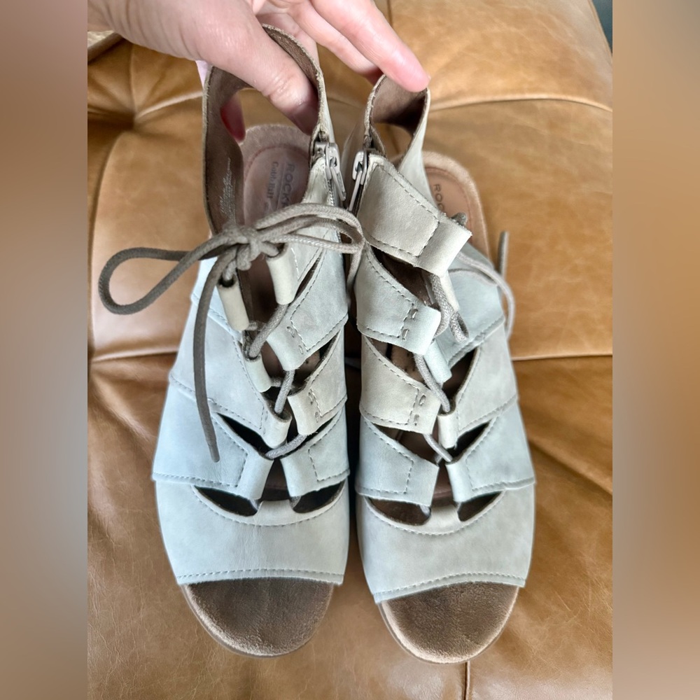 Rockport Women's Gray Lace-Up Boots